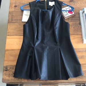 Julie Brown vegan leather top
